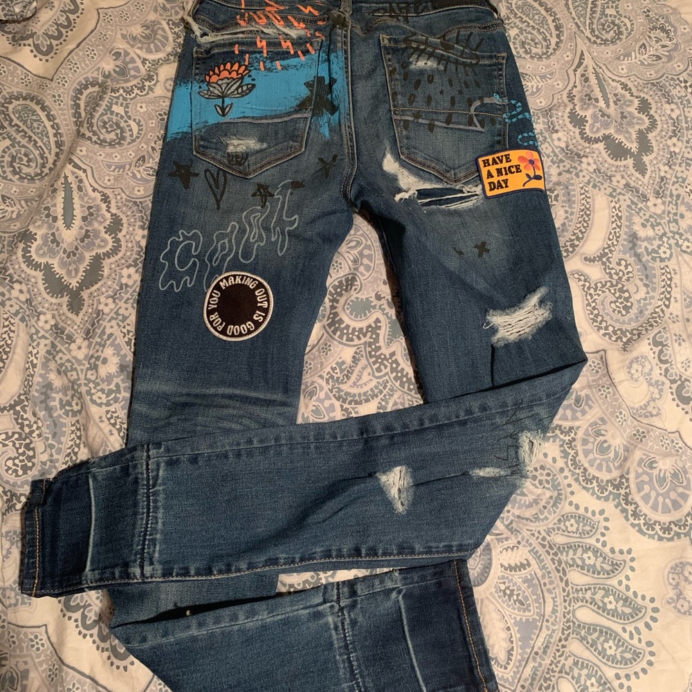 American Eagle Graffiti Patchwork Jeggings - image 6